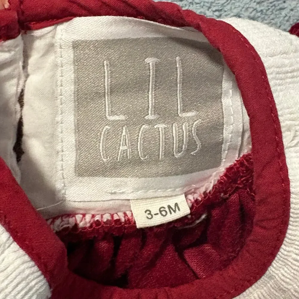 Vintage/Lil Cactus/Smoked Dress/Red/3-6 months/ Christmas Raindeer